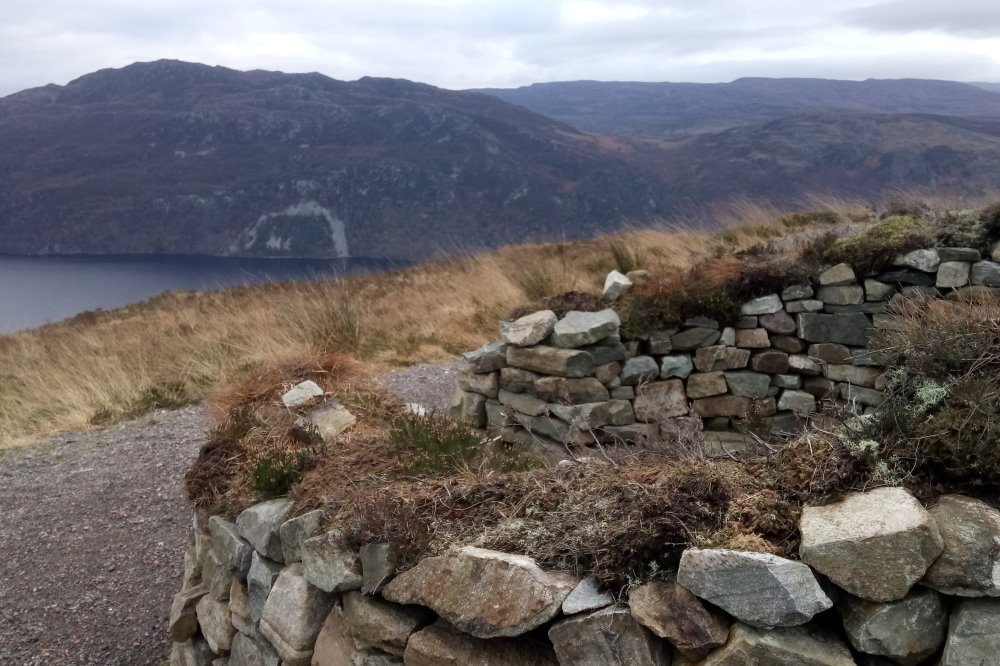 Picnic spot on the Great Glen Way high route overlooking Loch Ness
