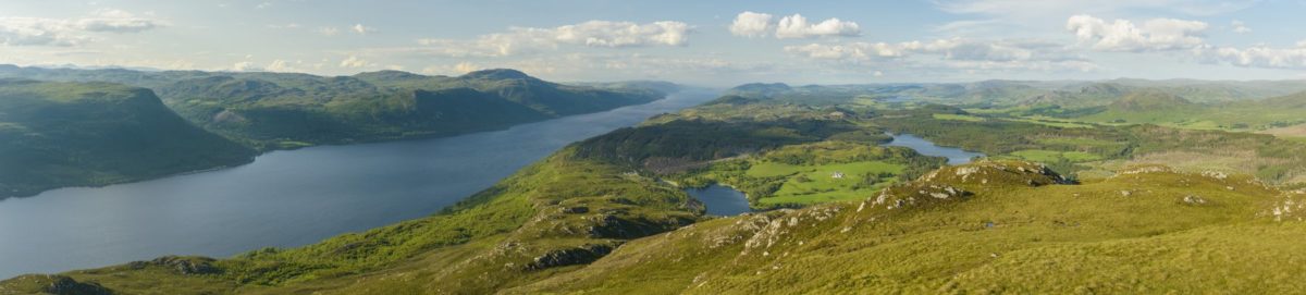 View over Loch Ness and south Loch Ness in summer